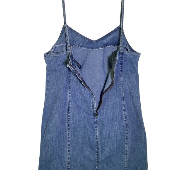 Vintage VENEZIA JEANS CLOTHING CO. Y2K Jean Spaghetti Strap denim Dress Size 14 - Picture 6 of 8